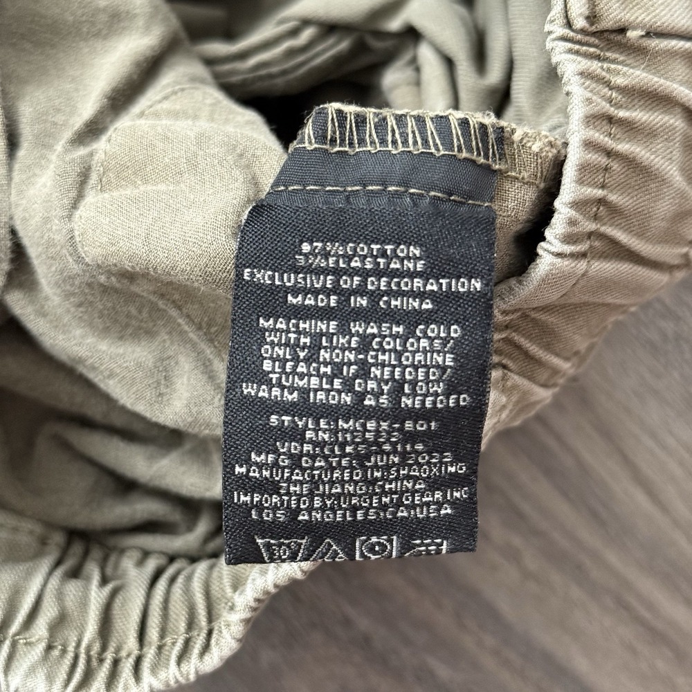 Civil Society Pants M(32) Drawstring Khaki Cargo Jogger Slim Elastic Waist - Picture 8 of 8